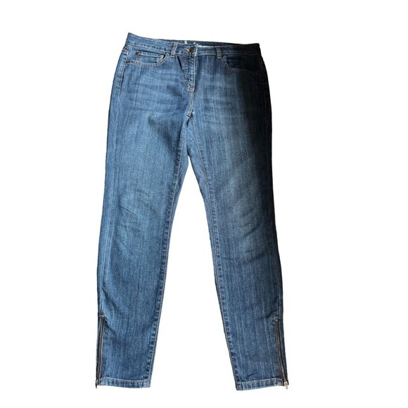 Boden Jeans w/zipper ankle Skinny Stretch Blue Jeans Mid Rise 8R - Picture 1 of 5